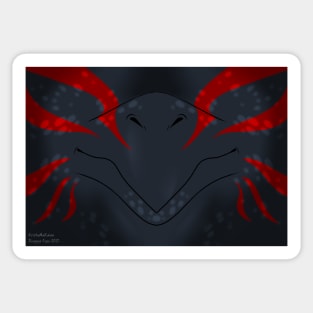 Black with Red Stripes Dragon Mask Sticker